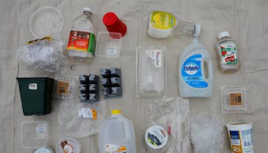 One week's worth of plastic waste, used and collected by the Wilbur family, is displayed in Wenham, Massachusetts, U.S., May 27, 2018. "We try to reduce our footprint. We all use stainless steel water bottles and bring our own coffee mugs, etc. I try to avoid single use plastics such as straws, cups and bottles, but I'm not always successful," said Brandy. "When shopping, I do try to buy products with minimal packaging, but that's challenging too, everything is packaged!" she added. "I think plastics are increasing, especially the plastics that cannot be recycled like wrappers, products wrapped in plastic wrap, snack bags, etc - all for the convenience factor. We're aware and try our best to reduce our use of plastics but it's hard." REUTERS/Brian Snyder