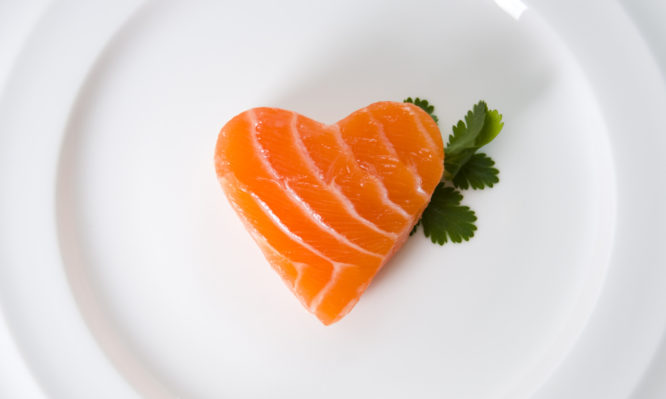 Heart Shape of Fresh Salmon