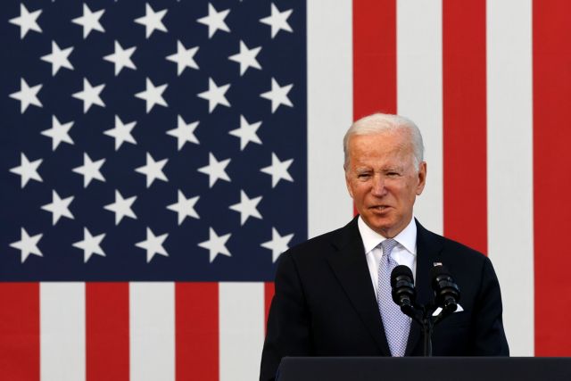 U.S. President Joe Biden delivers remarks on infrastructure legislation at the Electric City Trolley Museum in Scranton, Pennsylvania, U.S. October 20, 2021. REUTERS/Jonathan Ernst