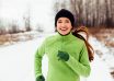 Happy,Young,Woman,Running,In,Winter